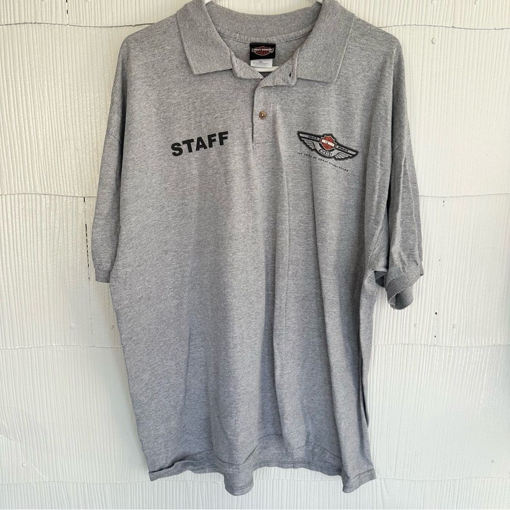 2XL Harley Davidson Open Road Tour 2003 Gray Polo Short Sleeve Shirt Staff